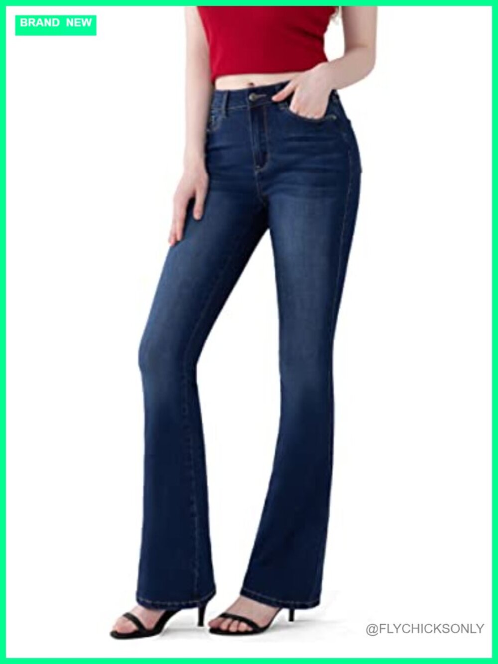 Women's Totally Shaping Curvy Stretchy Bootcut Flare Denim Jeans High Rise
